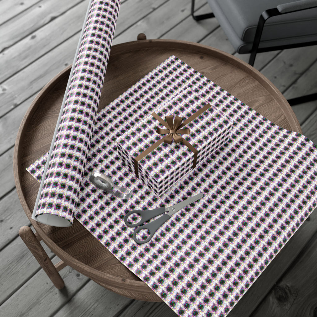 Purple Geometric Grid Gift Wrap Paper | Wrapping Paper Roll