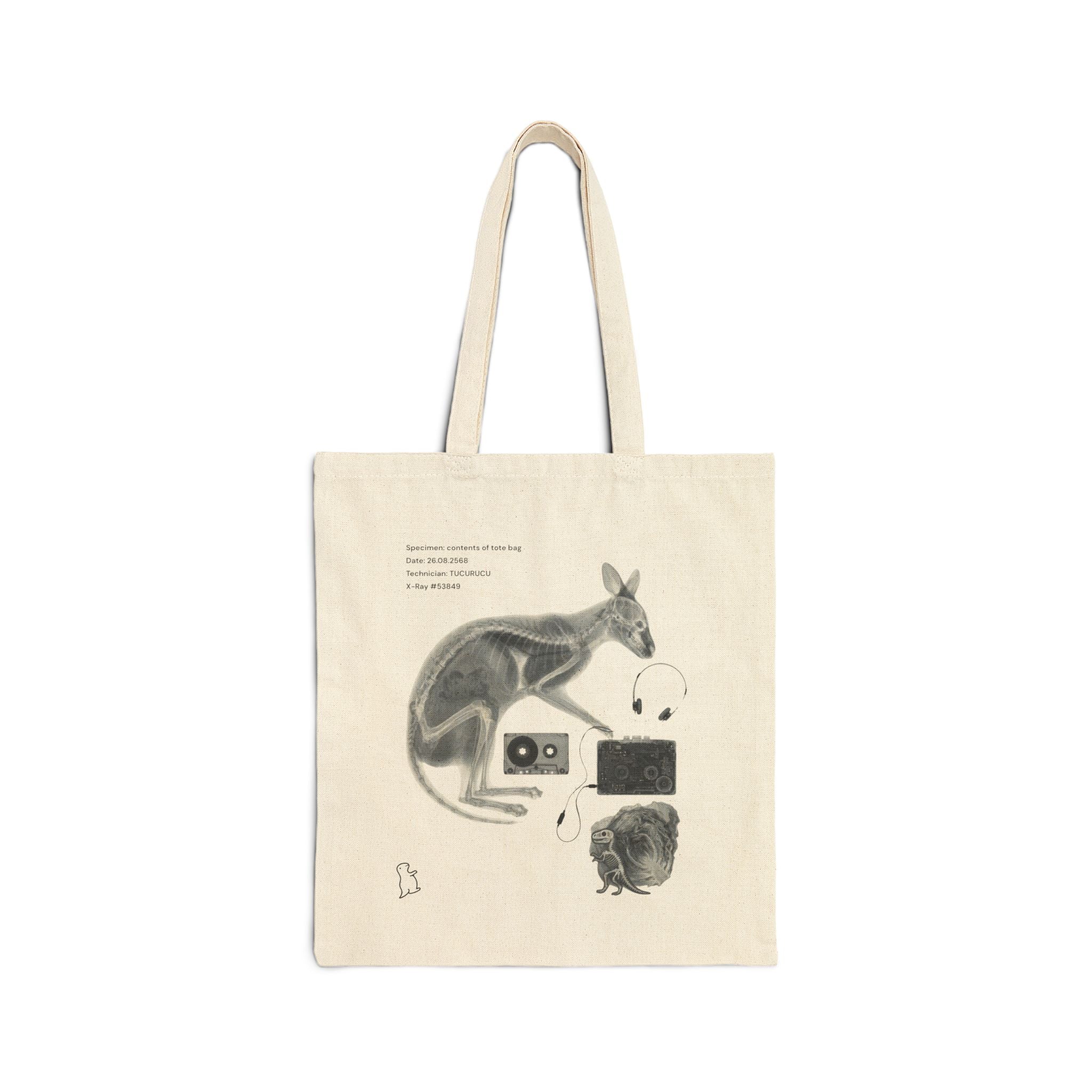 Canvas Tote Bag — Vintage Kangaroo X-Ray Illustration Shopper