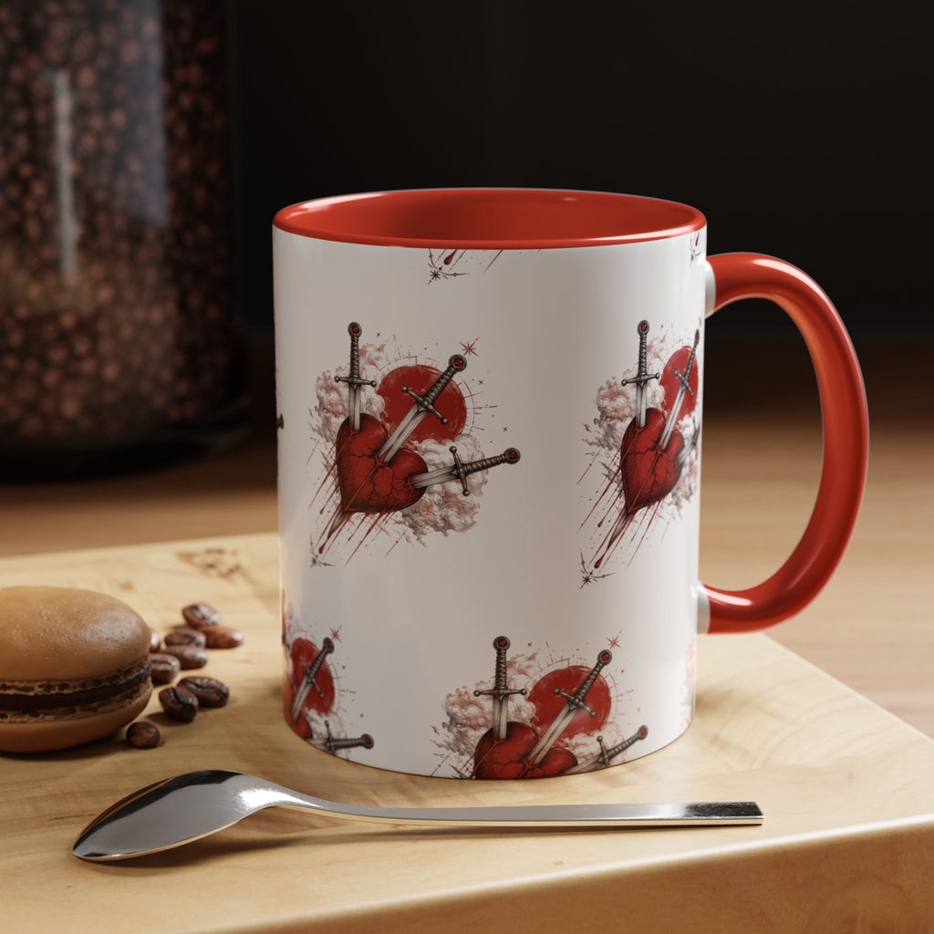 Heart Pierced by Sword Ceramic Mug