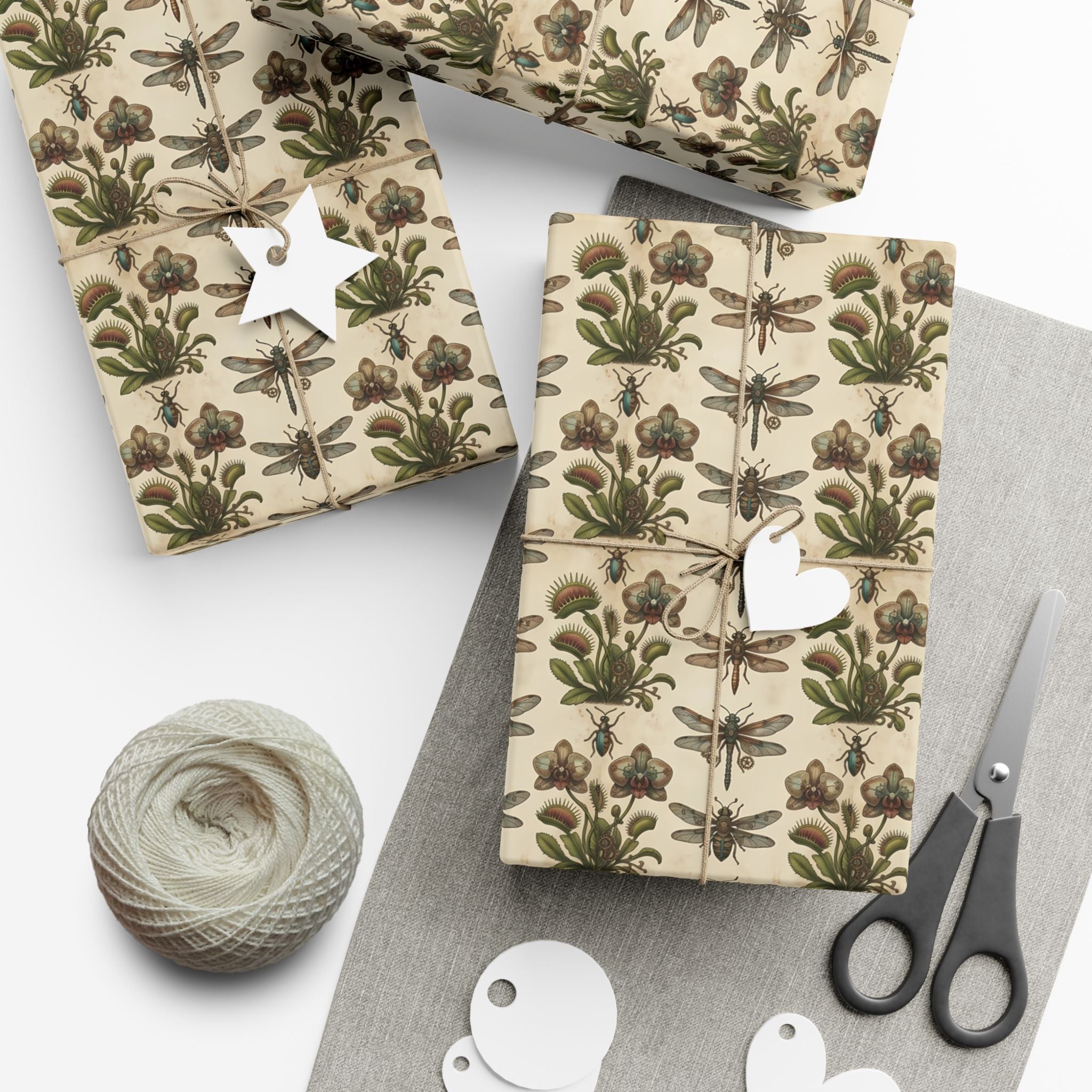 Muted Floral Pattern Gift Wrap Papers | Botanical Wrapping Paper Roll