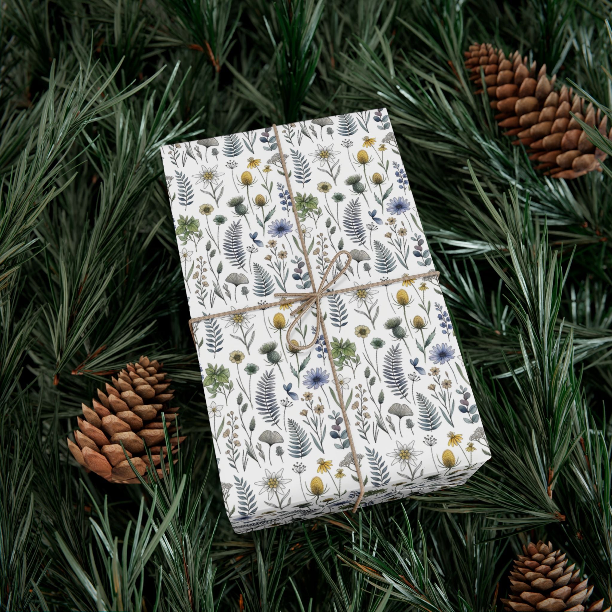 Watercolor Wildflowers Gift Wrap Paper | Floral Wrapping Paper Roll