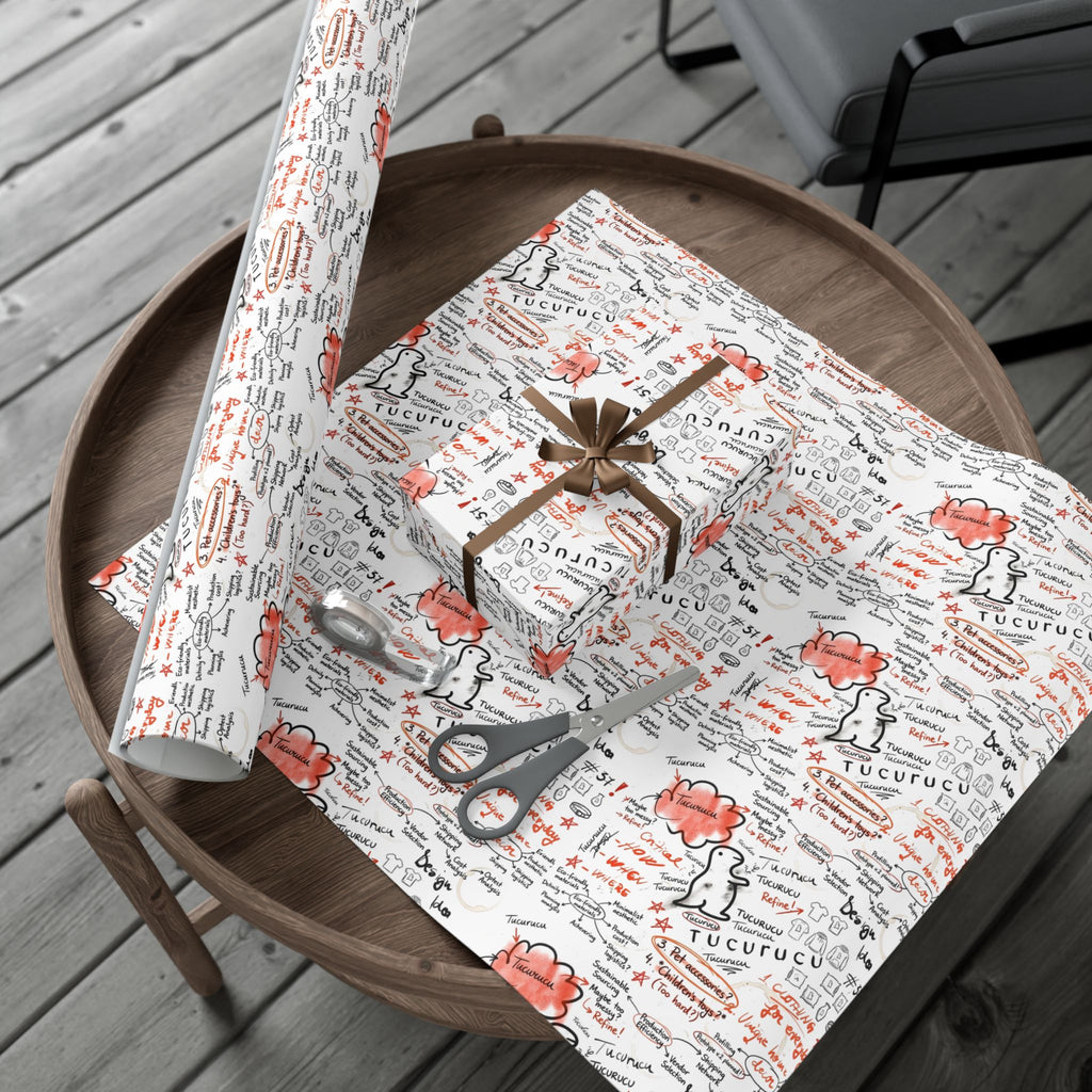 Handwritten Tucurucu Notes Pattern Gift Wrap Paper