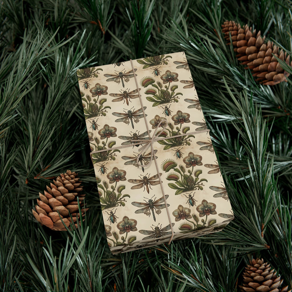 Muted Floral Pattern Gift Wrap Papers | Botanical Wrapping Paper Roll