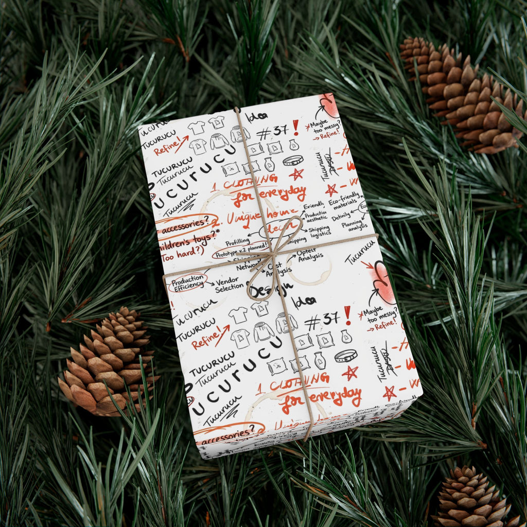 Handwritten Tucurucu Notes Pattern Gift Wrap Paper