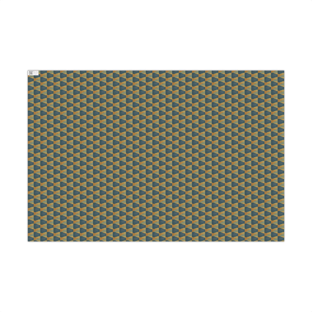 Geometric Birds Pattern Gift Wrap Papers | Blue Green Diamond Wrapping Paper