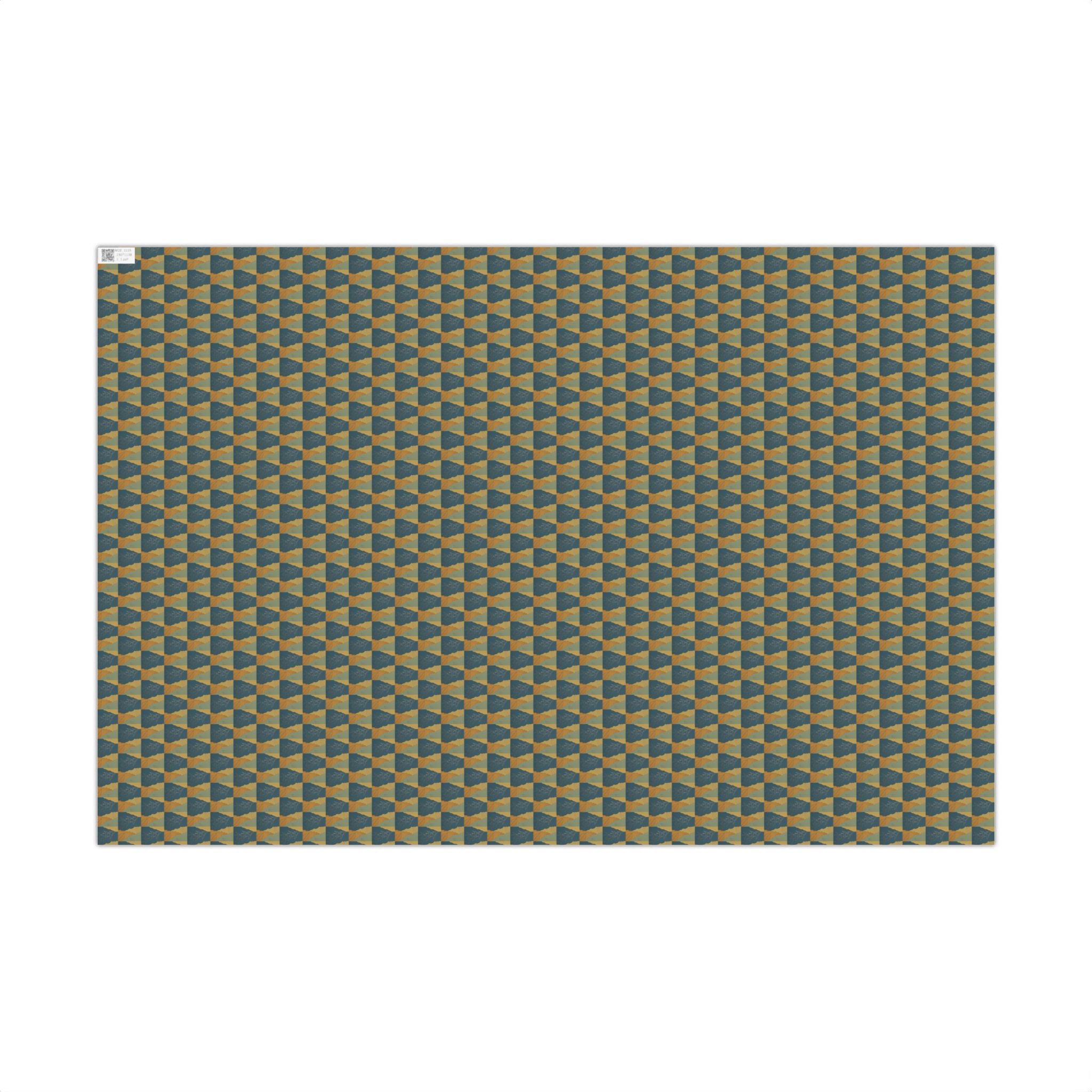 Geometric Birds Pattern Gift Wrap Papers | Blue Green Diamond Wrapping Paper