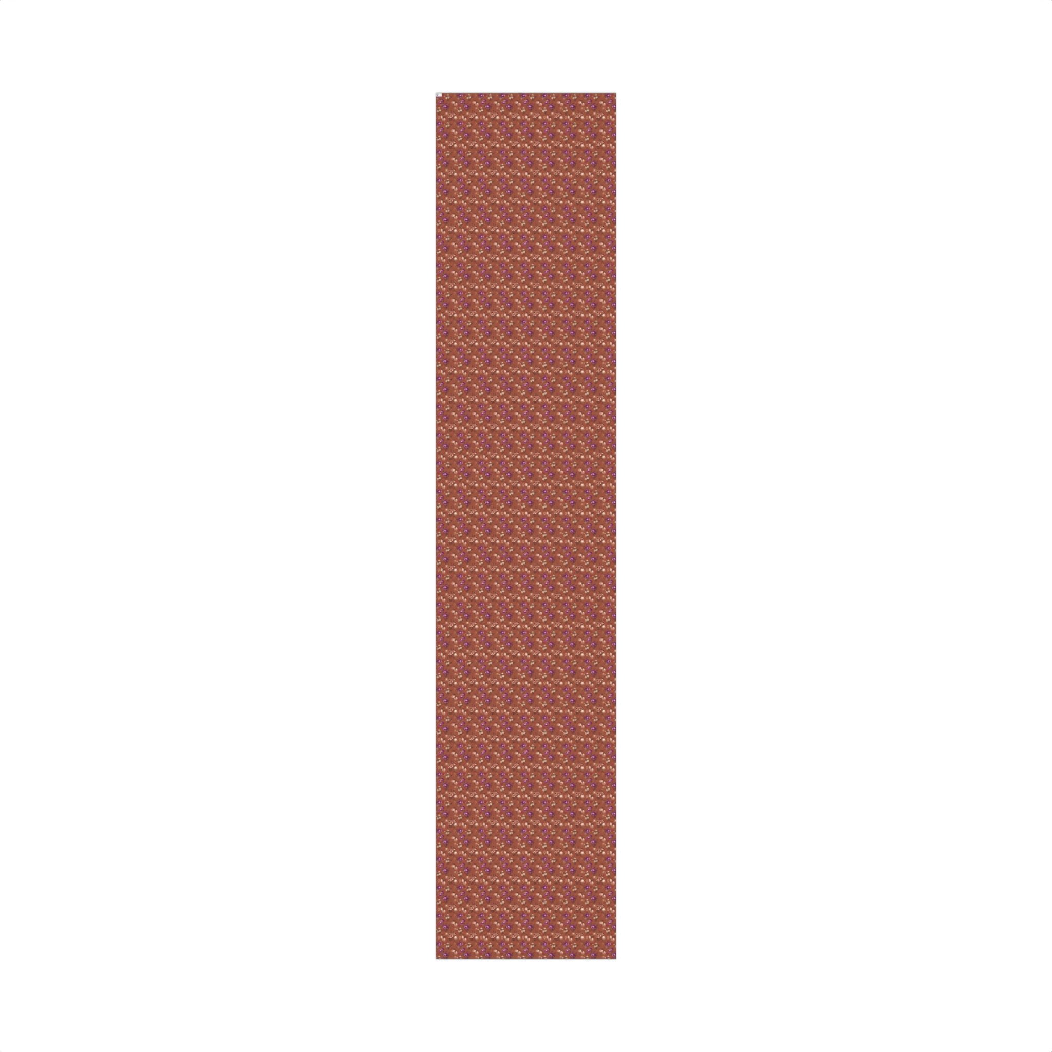 Rust Floral Pattern Gift Wrap Paper | Seamless Flower Wrapping Paper Roll