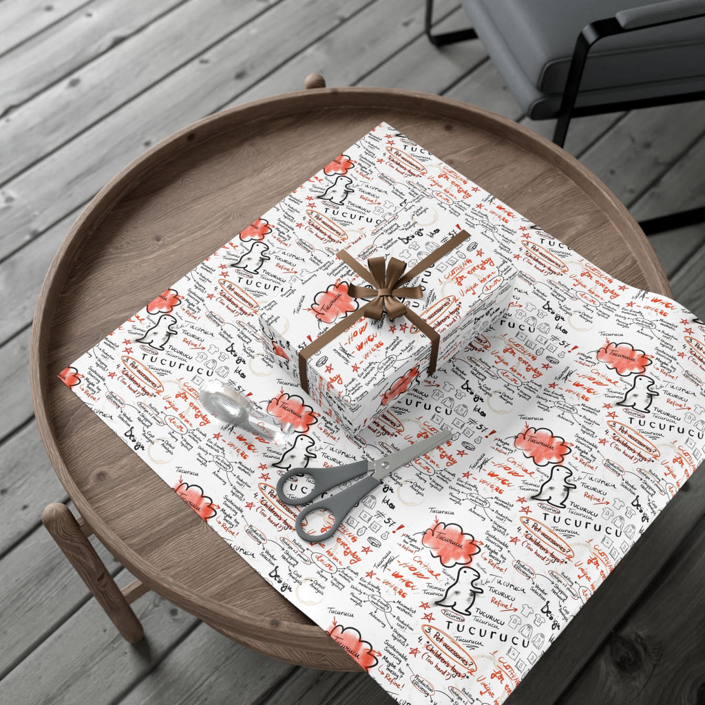 Handwritten Tucurucu Notes Pattern Gift Wrap Paper