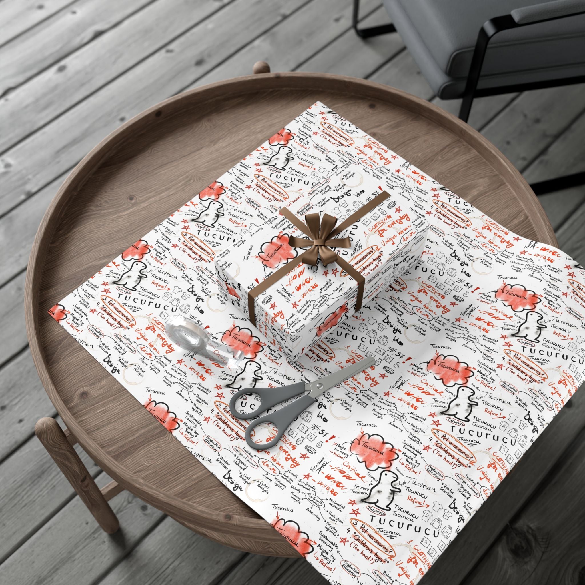 Handwritten Tucurucu Notes Pattern Gift Wrap Paper