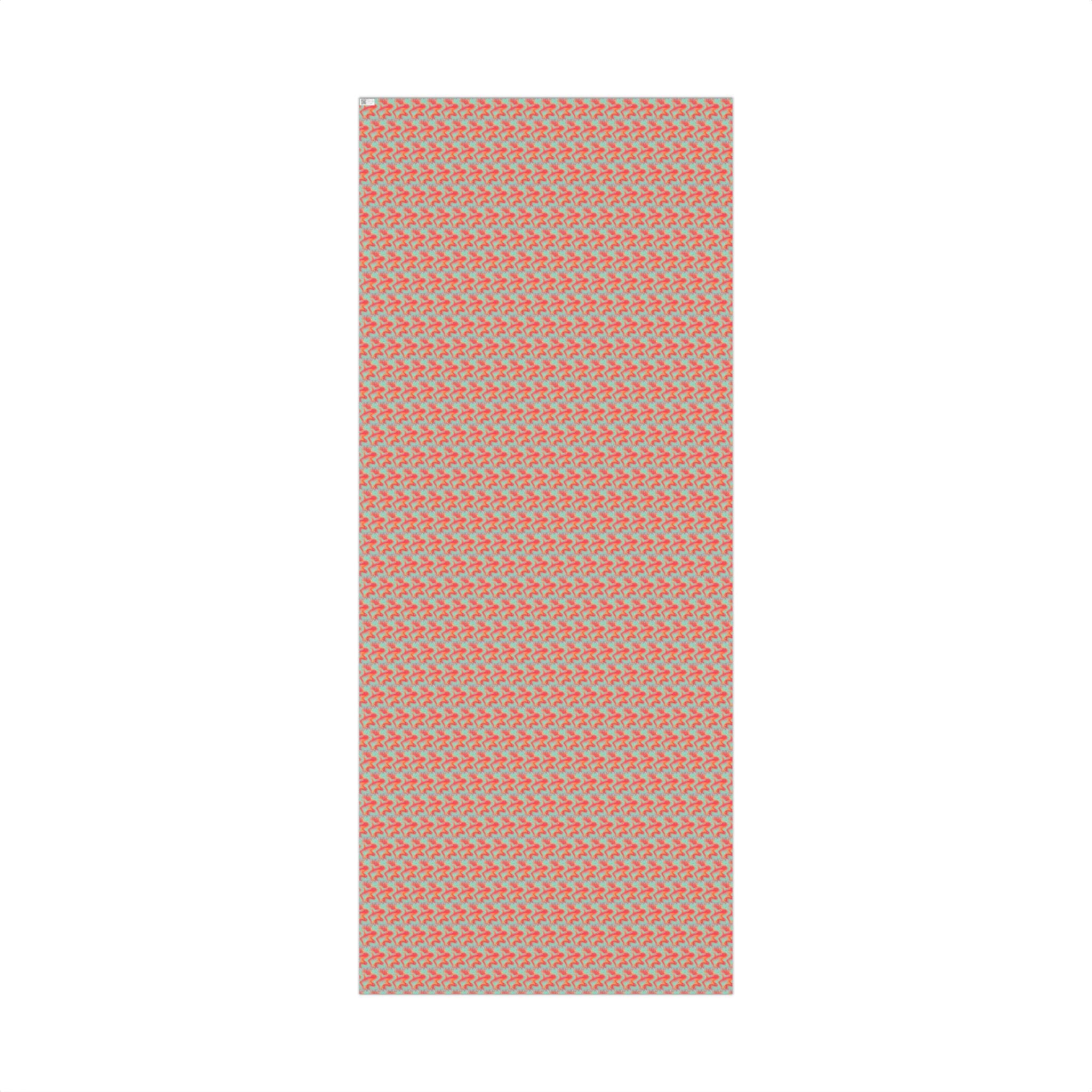 Abstract Coral Aqua Swirl Gift Wrap