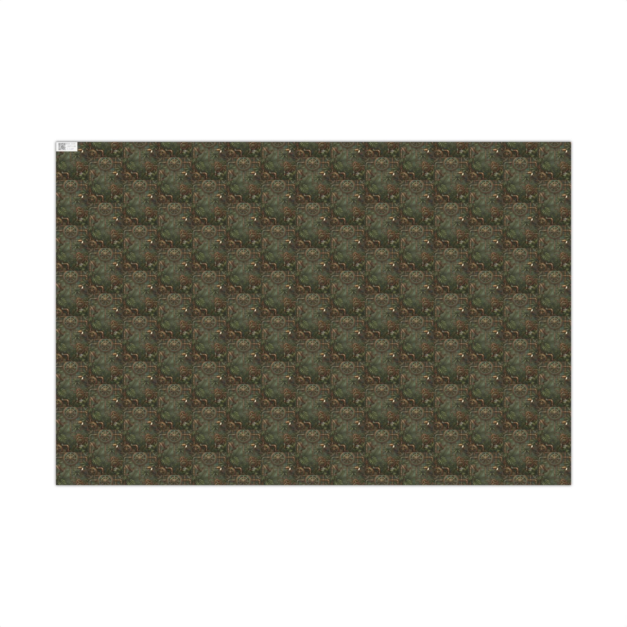 Vintage Floral Pattern Gift Wrap | Green Botanical Wrapping Paper
