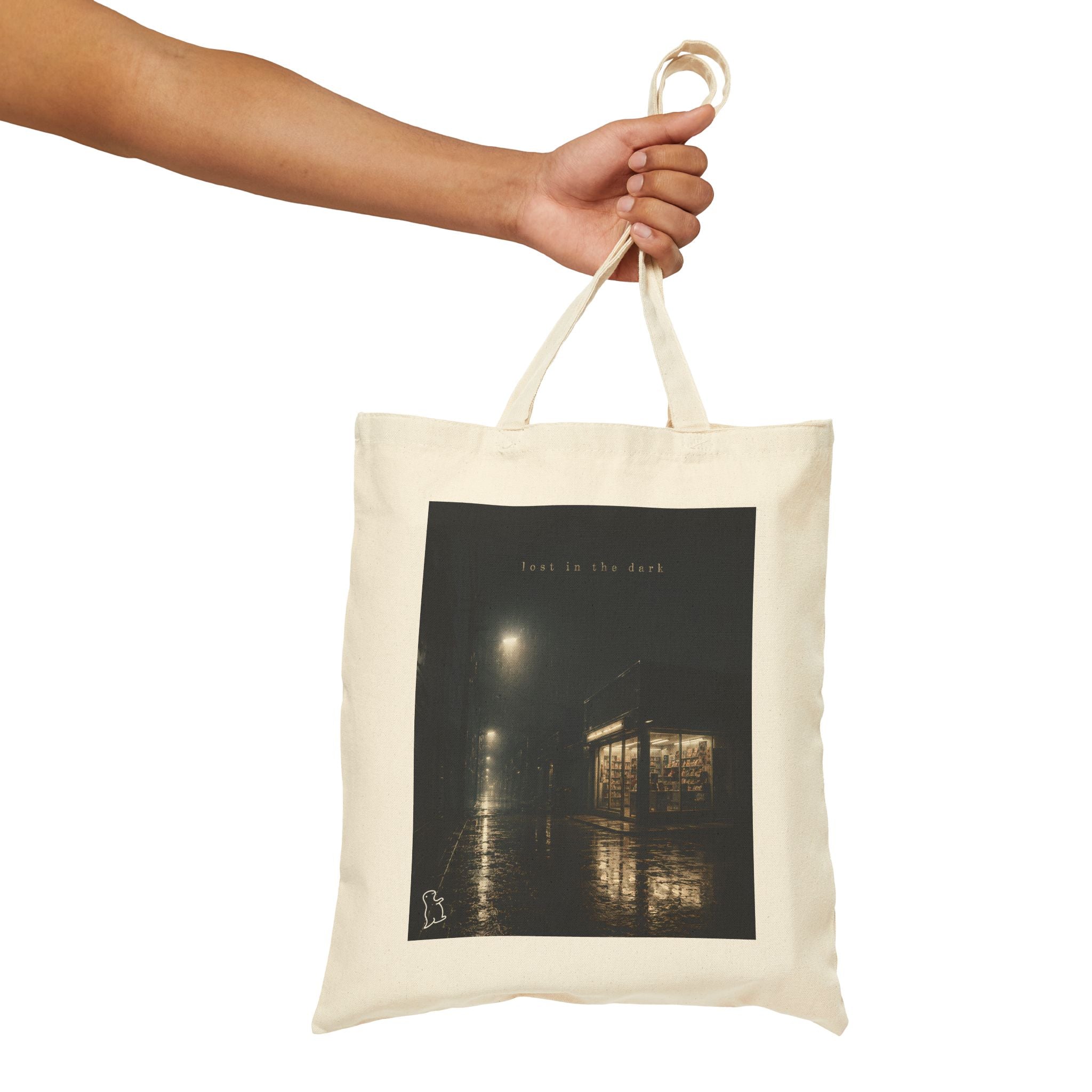 Canvas Tote Bag — Rainy Night Reflection Photo Tote