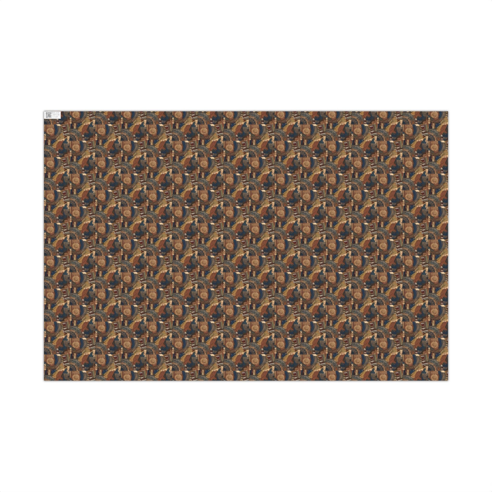 Vintage Painted Colors Pattern Gift Wrap Paper | Sheet Roll, Retro Instruments