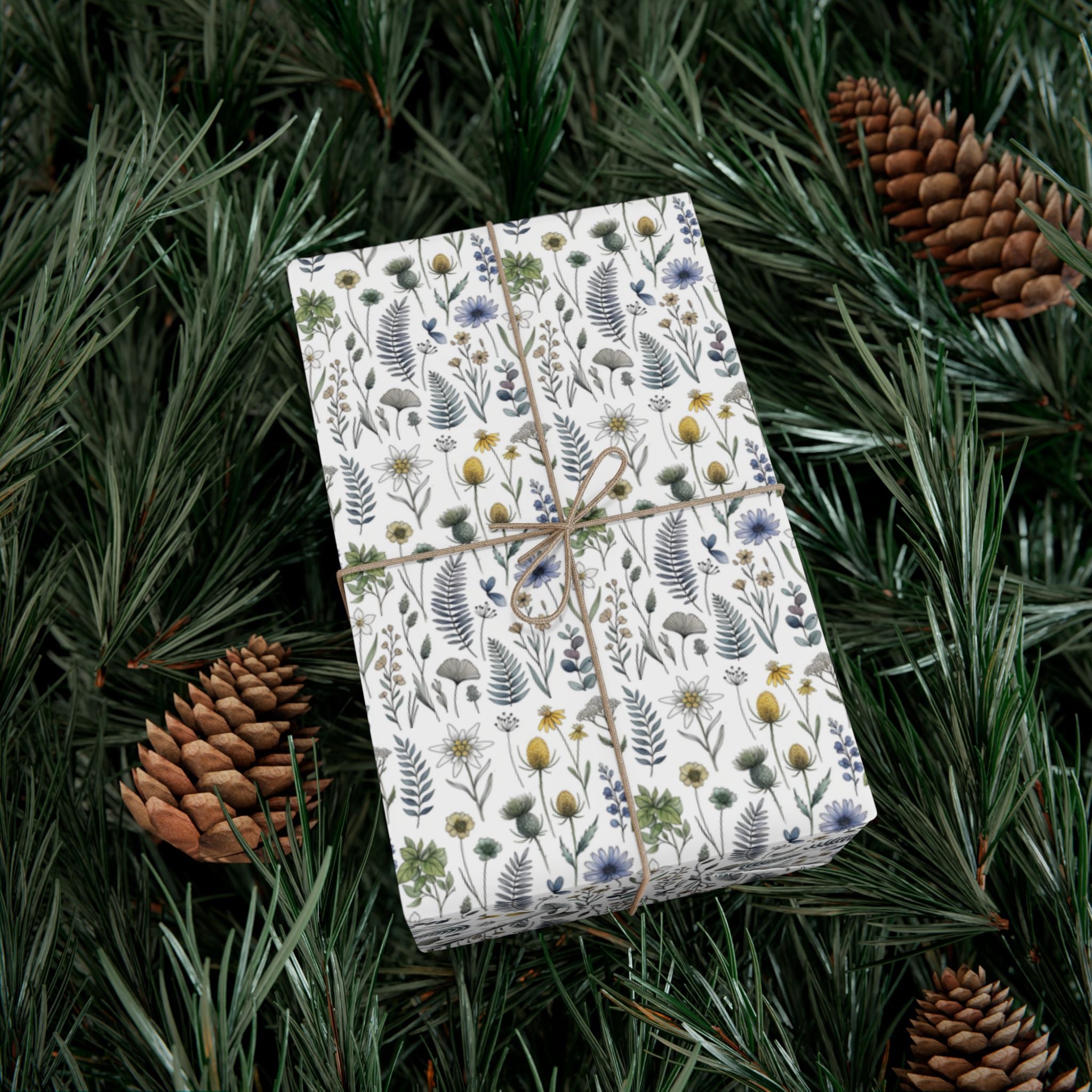 Watercolor Wildflowers Gift Wrap Paper | Floral Wrapping Paper Roll
