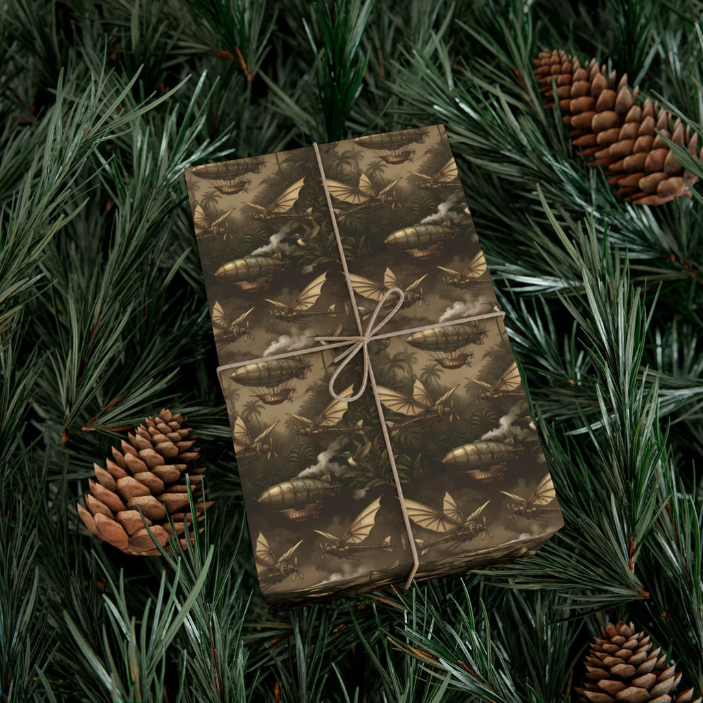 Steam Punk Pattern Gift Wrap Paper | Fall Foliage Wrapping Paper