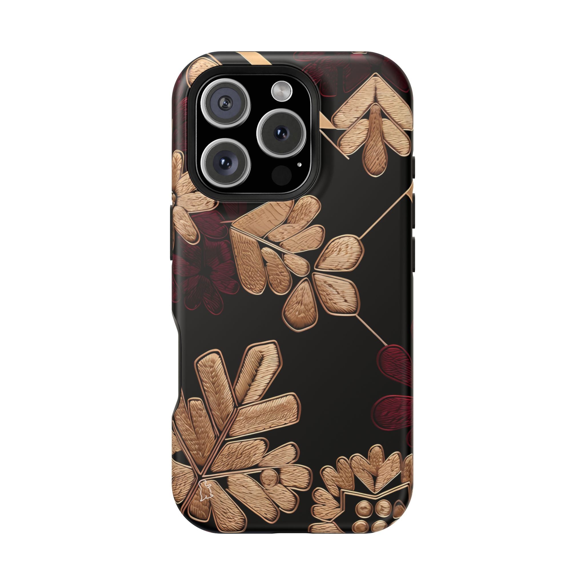 Gold Leaf Floral Phone Case | Impact-Resistant Case
