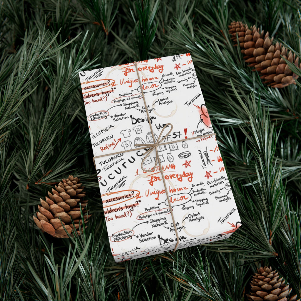 Handwritten Tucurucu Notes Pattern Gift Wrap Paper