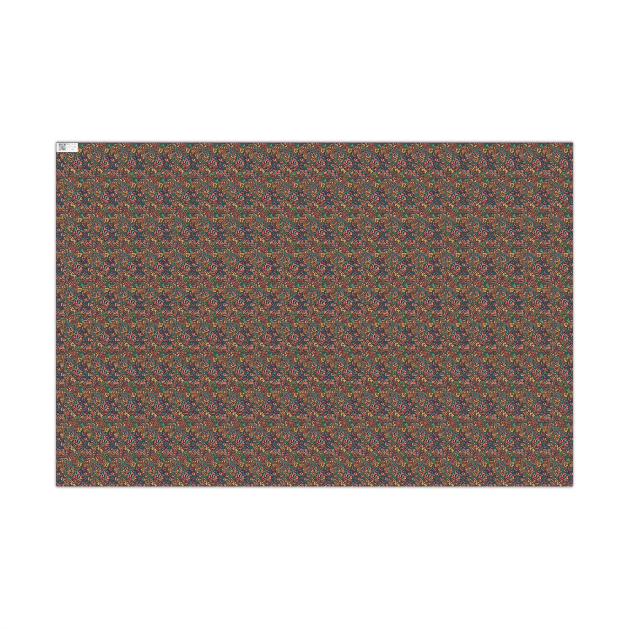 Heart Mandala Gift Wrap Paper | Fall Bouquet Wrapping Paper