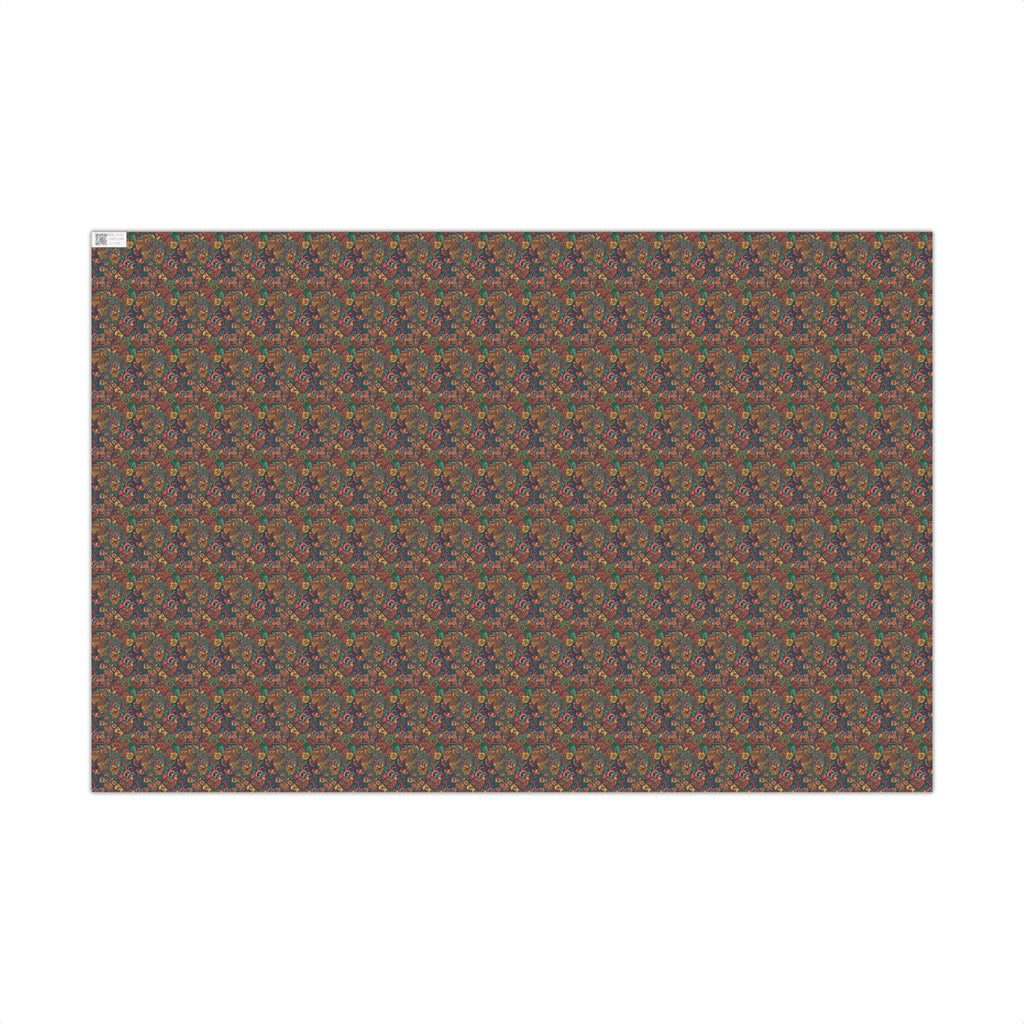 Heart Mandala Gift Wrap Paper | Fall Bouquet Wrapping Paper