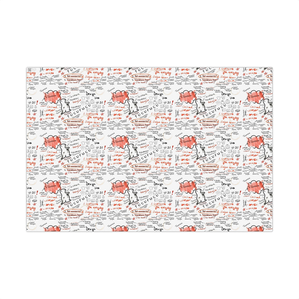 Handwritten Tucurucu Notes Pattern Gift Wrap Paper