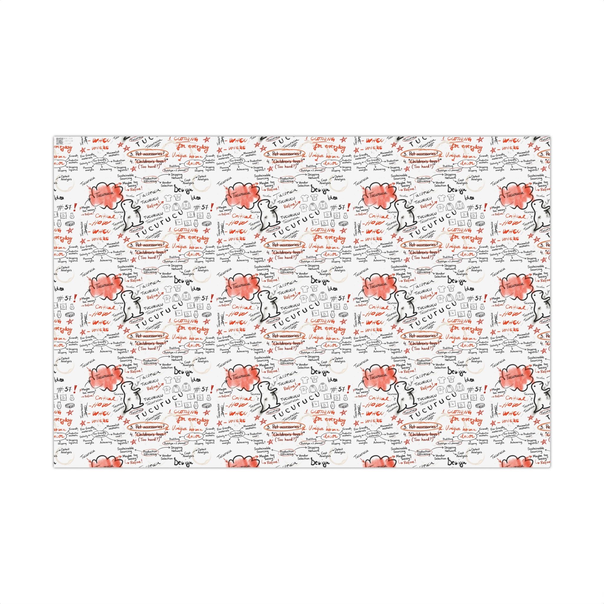 Handwritten Tucurucu Notes Pattern Gift Wrap Paper