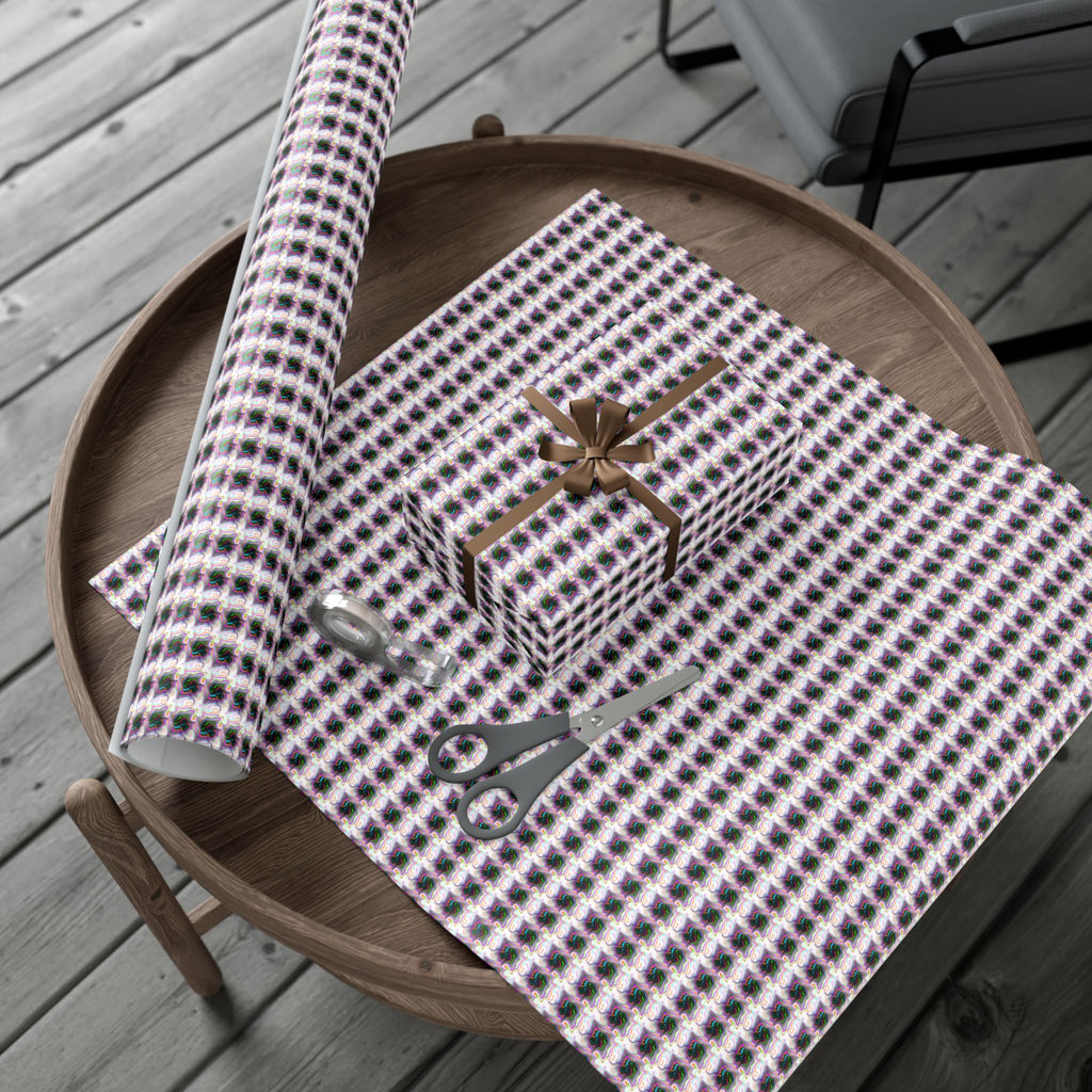 Purple Geometric Grid Gift Wrap Paper | Wrapping Paper Roll