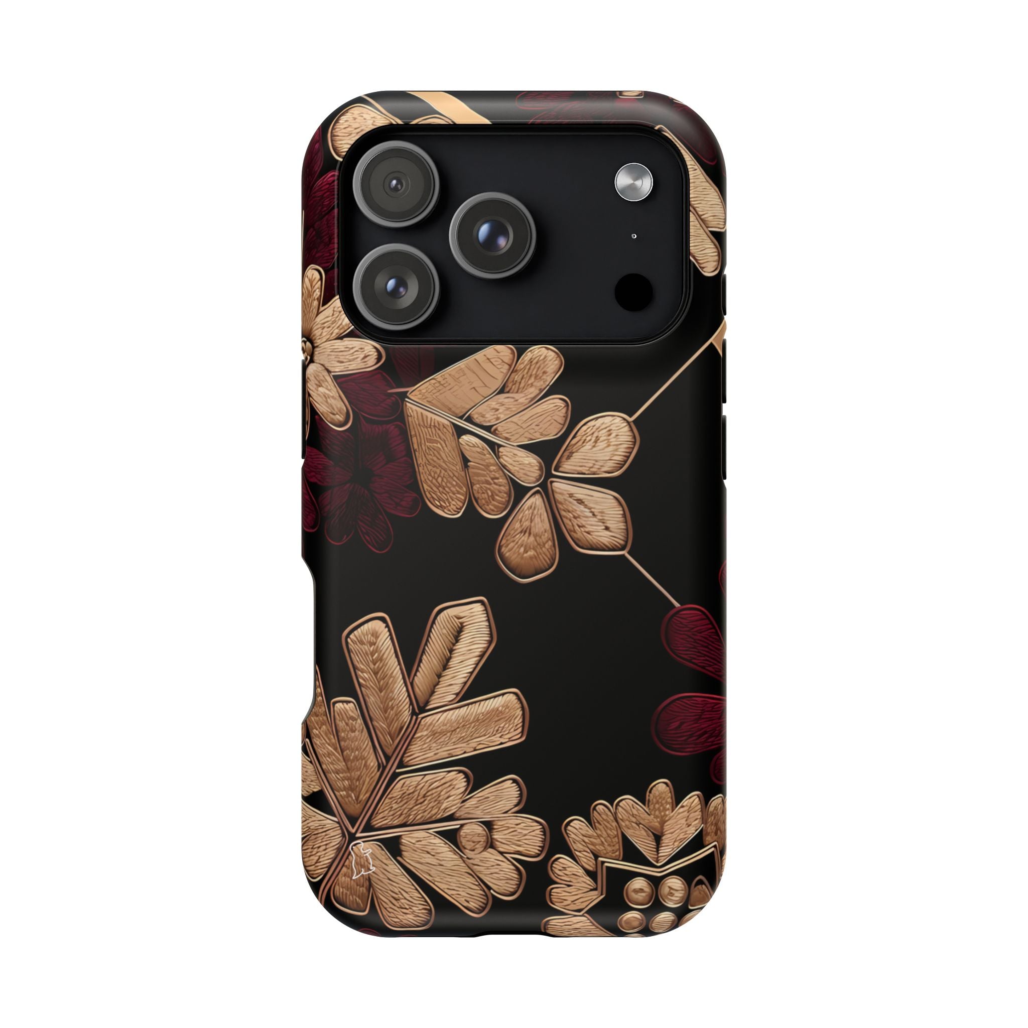 Gold Leaf Floral Phone Case | Impact-Resistant Case