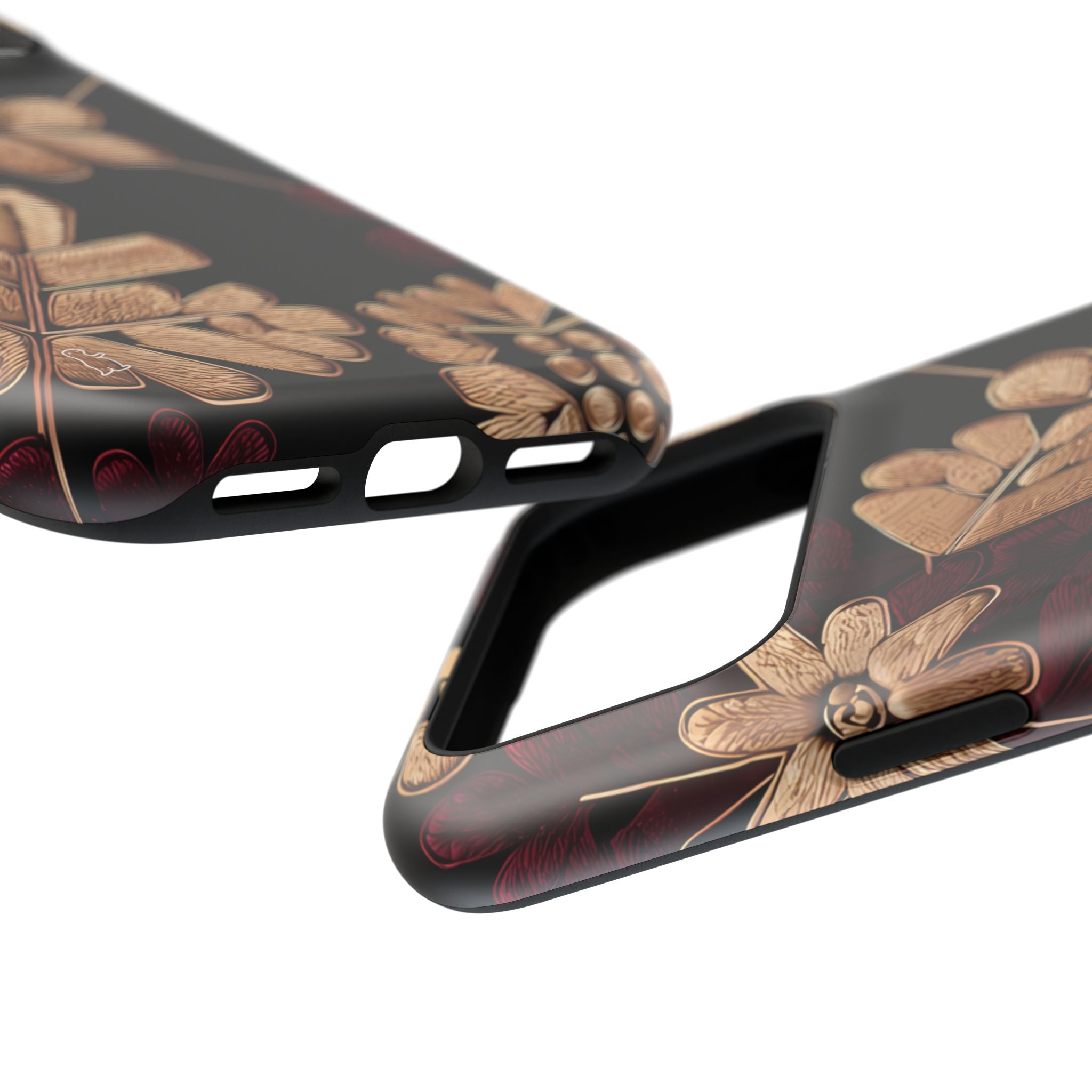 Gold Leaf Floral Phone Case | Impact-Resistant Case