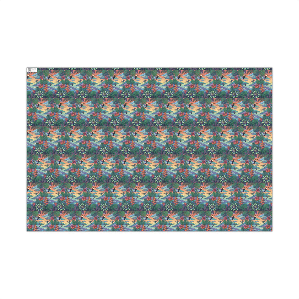 Tropical Floral Pattern Gift Wrap Papers | Botanical Jungle Wrapping Paper Roll