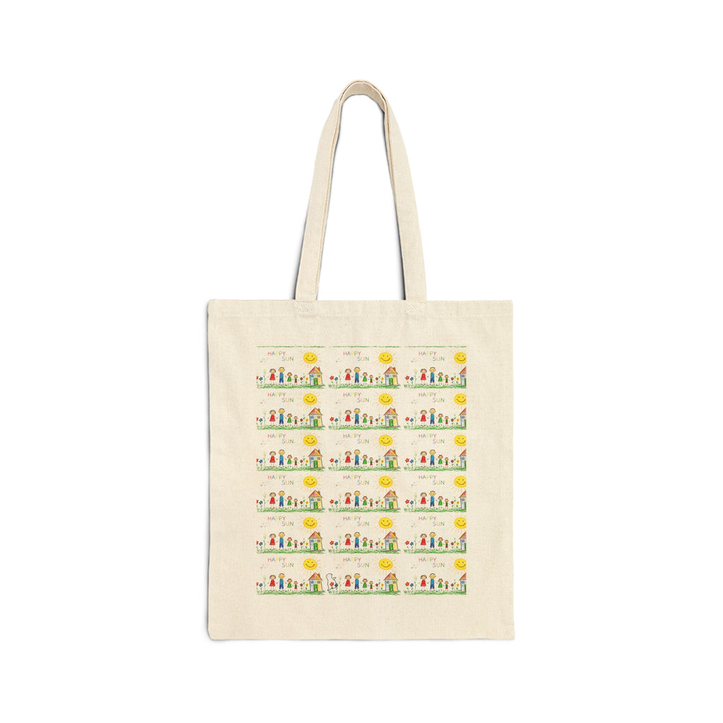 Canvas Tote Bag — Cute Sunflower Garden Pattern Eco Shopper