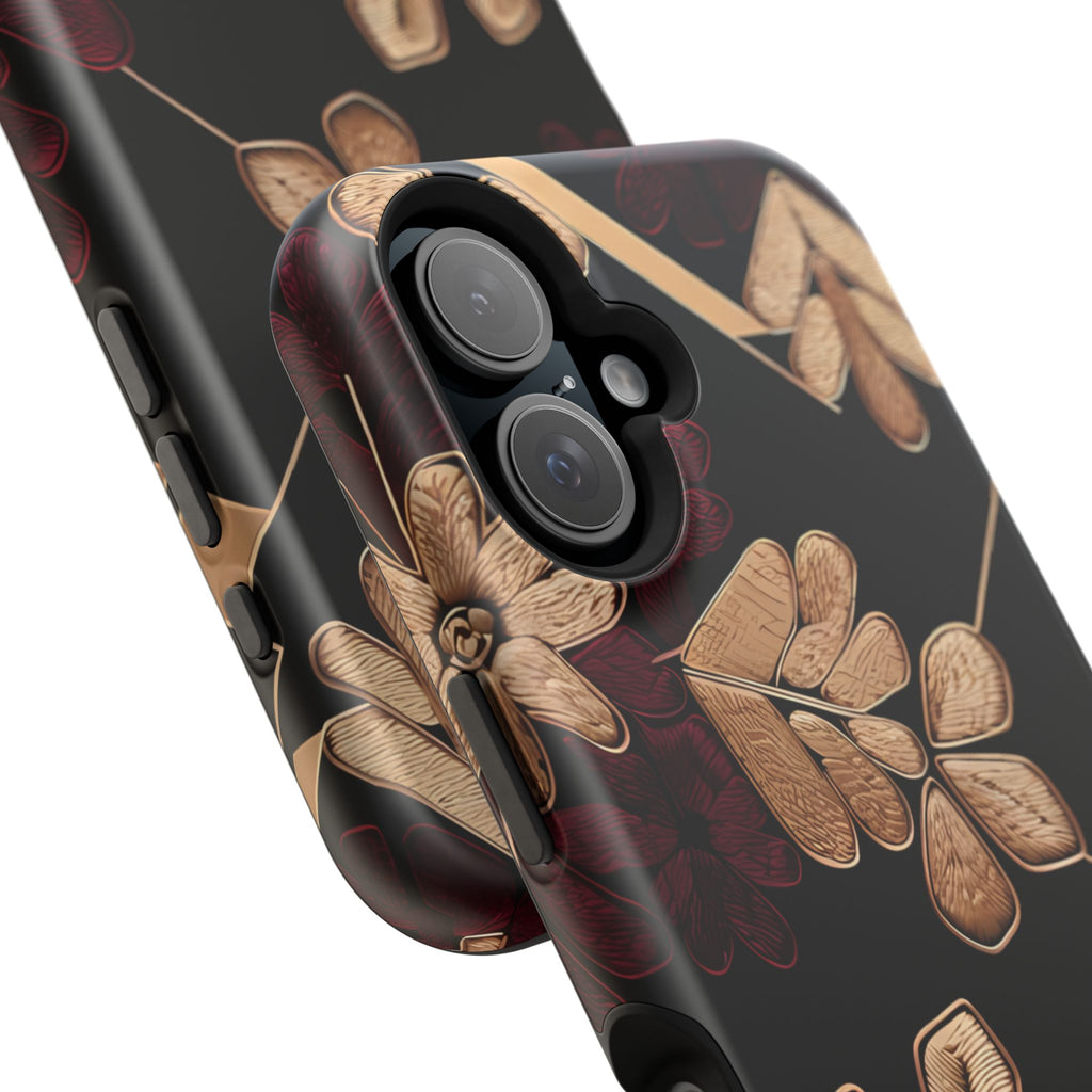 Gold Leaf Floral Phone Case | Impact-Resistant Case