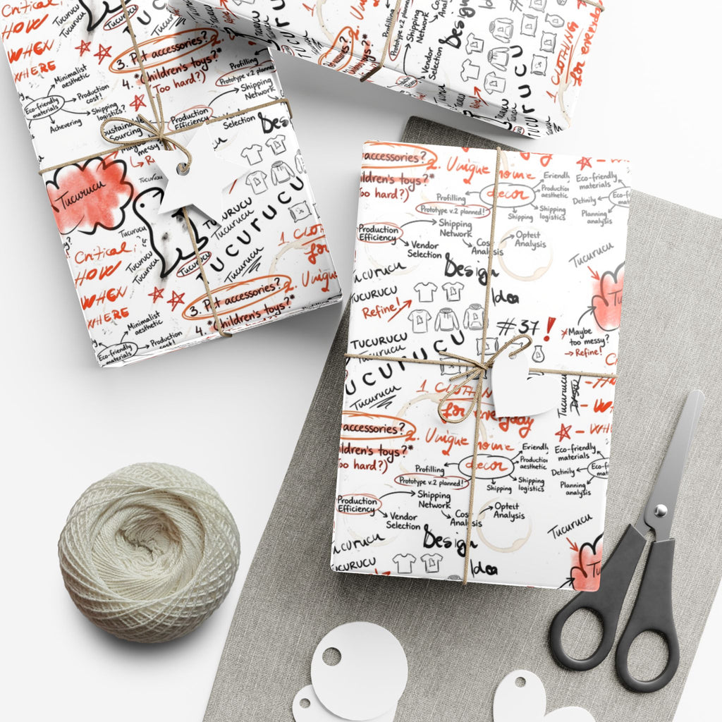 Handwritten Tucurucu Notes Pattern Gift Wrap Paper