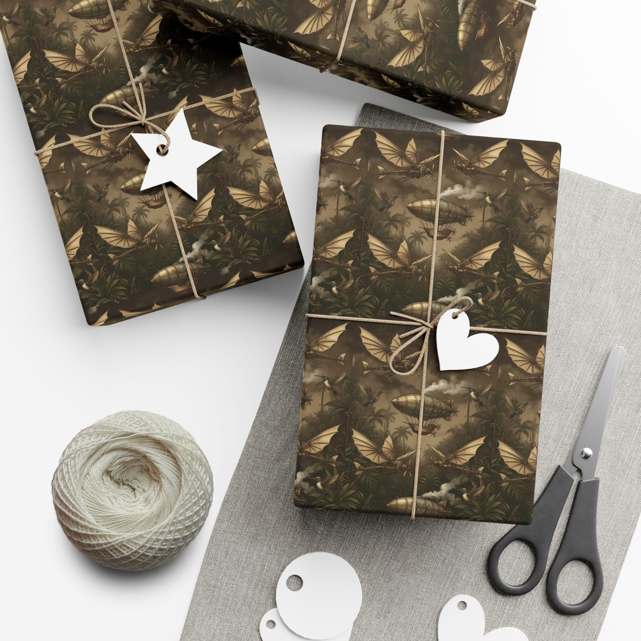 Steam Punk Pattern Gift Wrap Paper | Fall Foliage Wrapping Paper