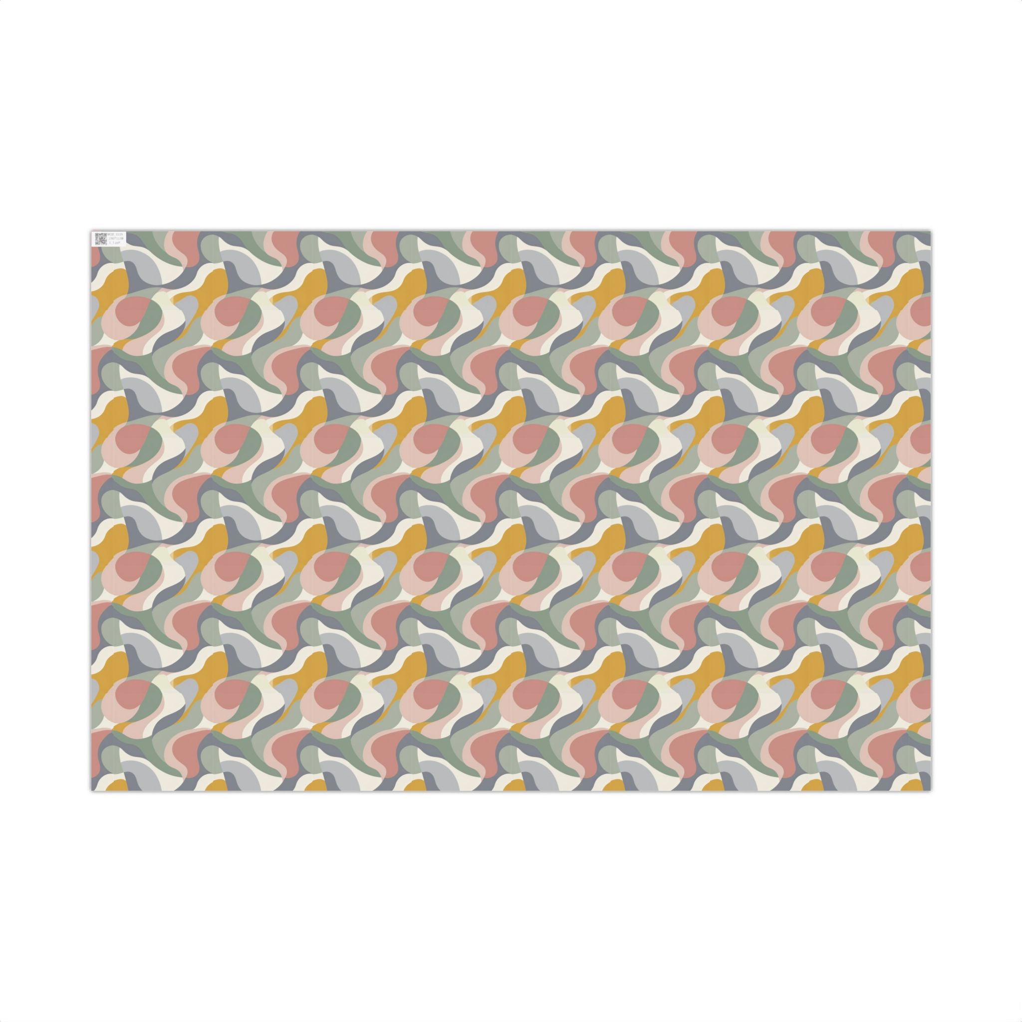 Abstract Retro Swirl Gift Wrap Papers | Colorful Organic Pattern