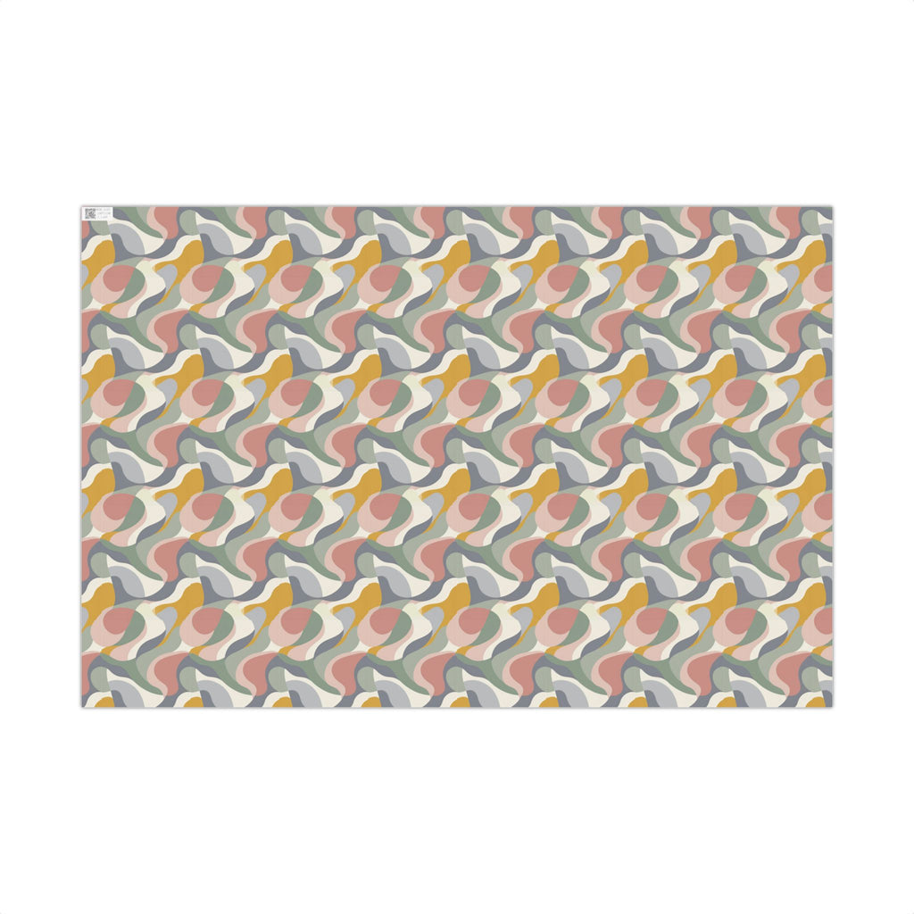 Abstract Retro Swirl Gift Wrap Papers | Colorful Organic Pattern