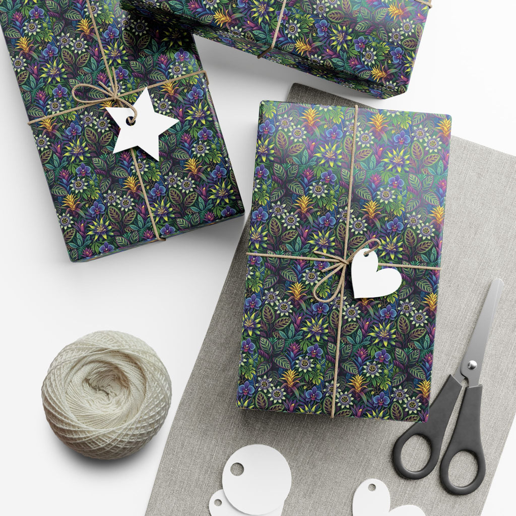 Dark Floral Pattern Gift Wrap Paper | Floral Wrapping Paper Roll