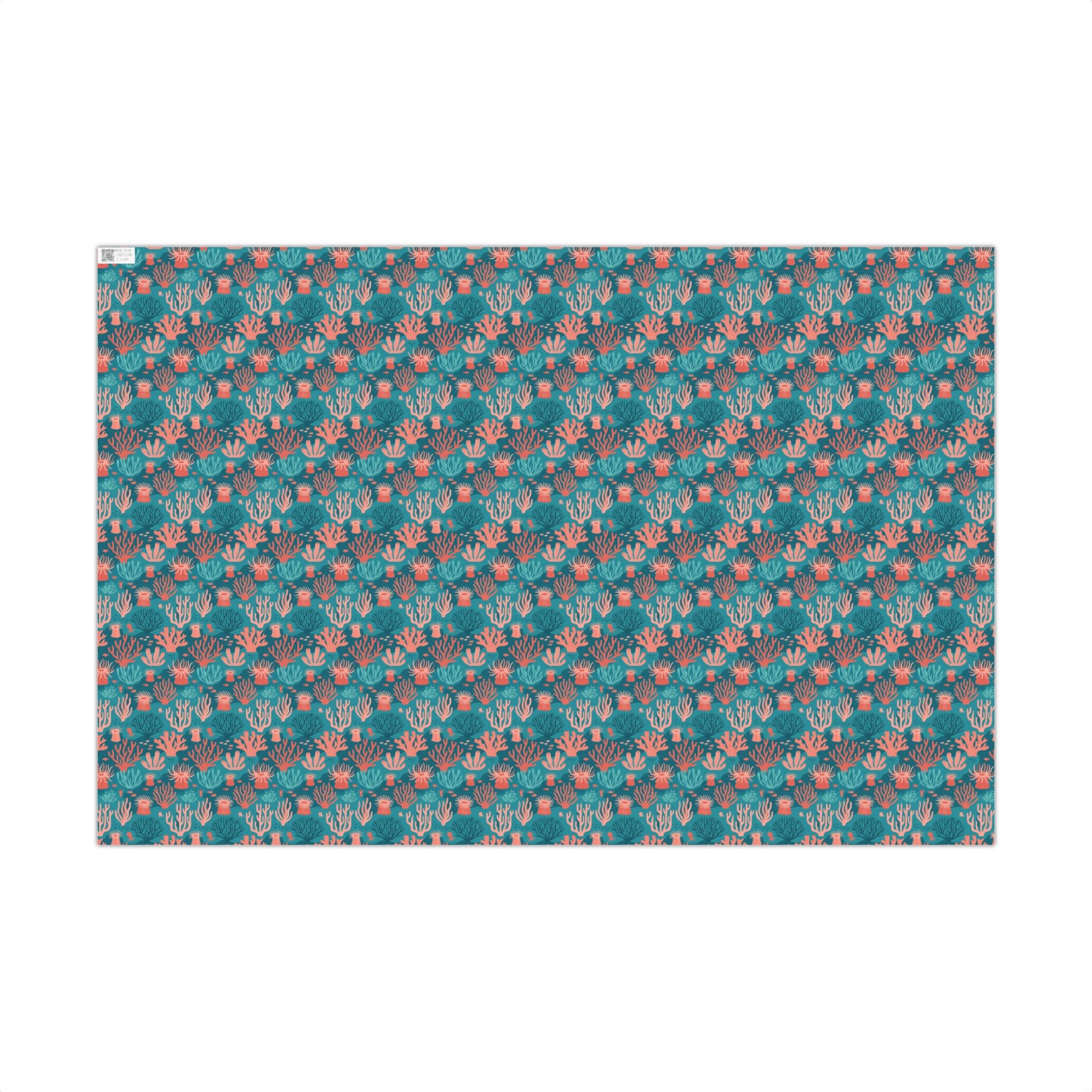 Coral Reef Pattern Gift Wrap Papers | Ocean Seaweed Shells Wrapping Paper