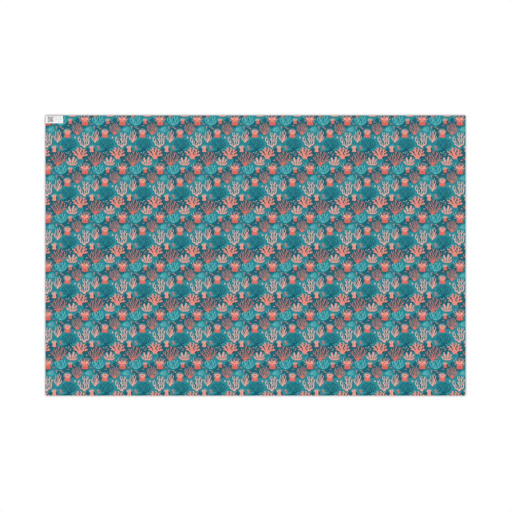 Coral Reef Pattern Gift Wrap Papers | Ocean Seaweed Shells Wrapping Paper