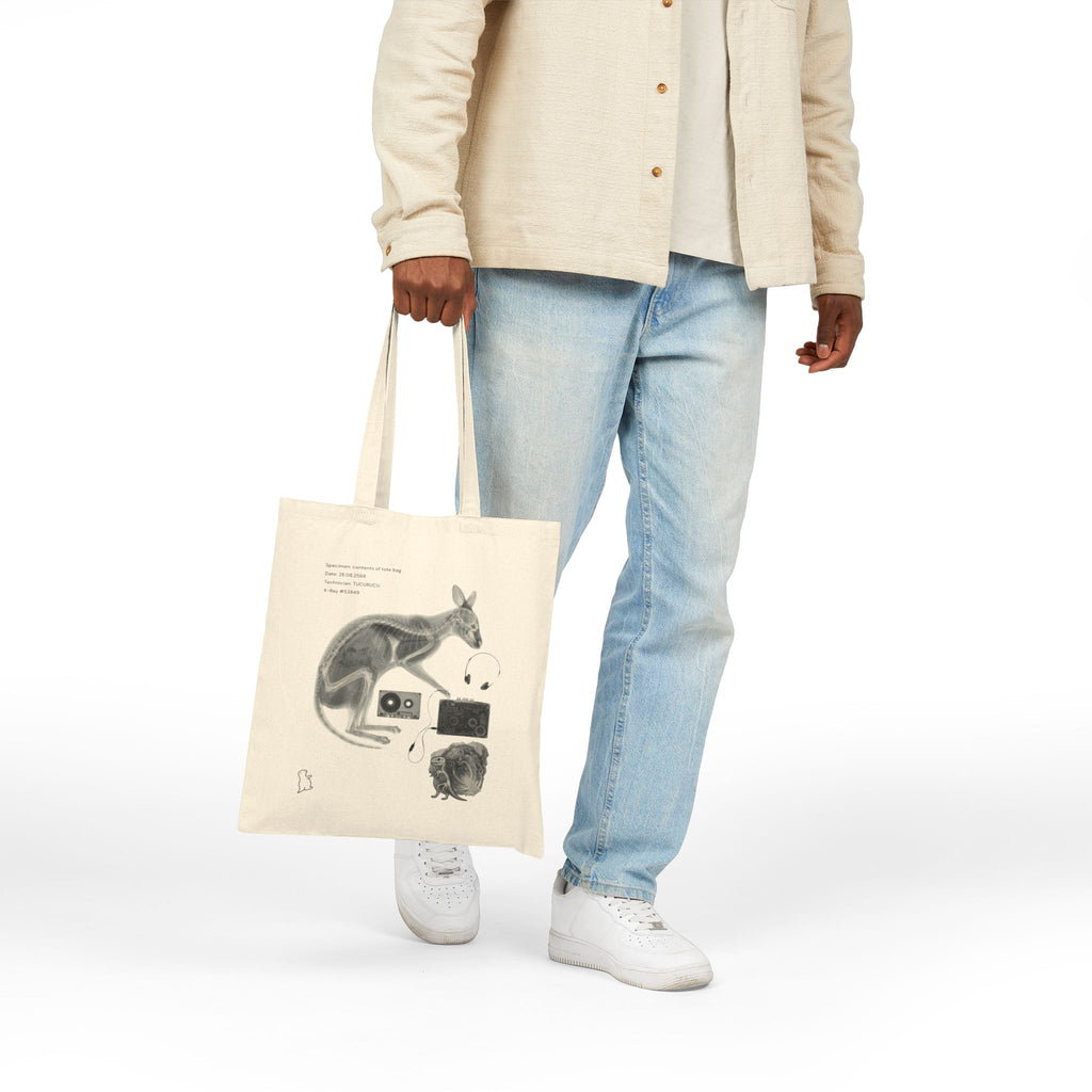 Canvas Tote Bag — Vintage Kangaroo X-Ray Illustration Shopper
