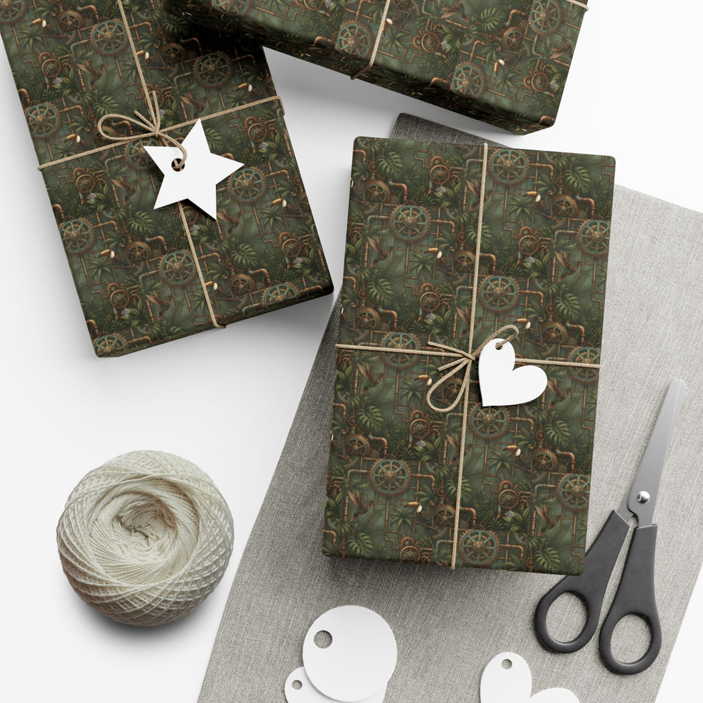 Vintage Floral Pattern Gift Wrap | Green Botanical Wrapping Paper