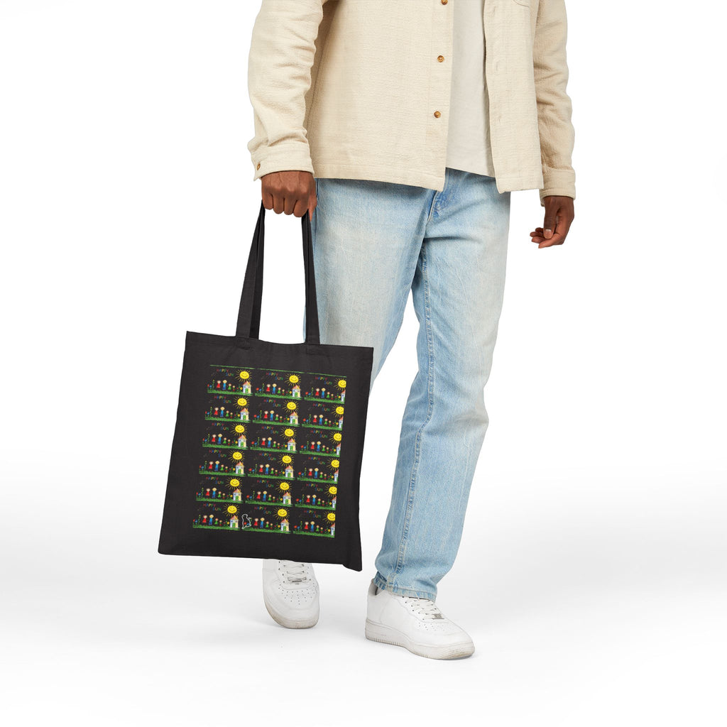 Canvas Tote Bag — Cute Sunflower Garden Pattern Eco Shopper