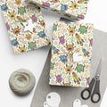 Cute Monster and Rocket Pattern Gift Wrap Paper | Kids Birthday Wrapping Paper
