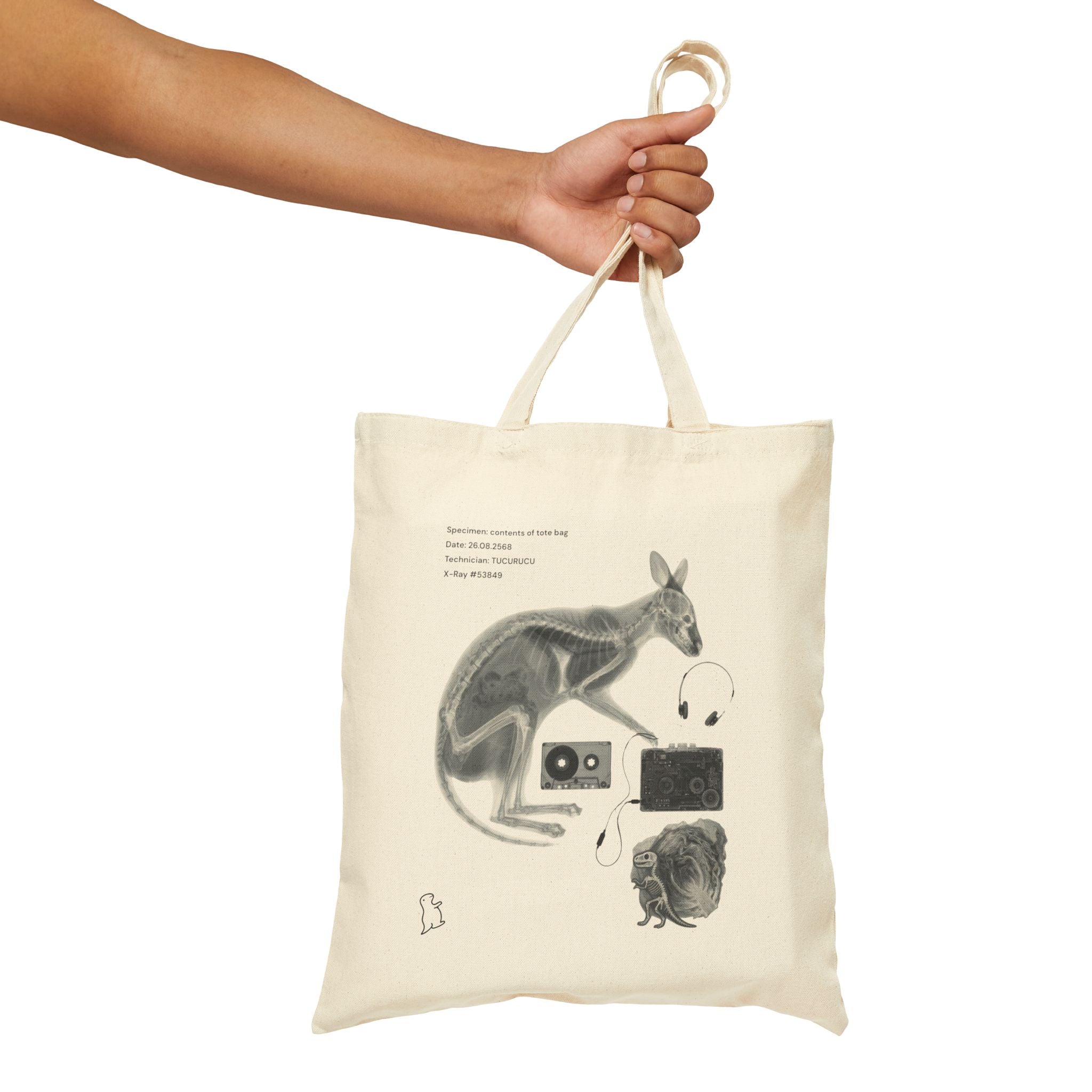 Canvas Tote Bag — Vintage Kangaroo X-Ray Illustration Shopper