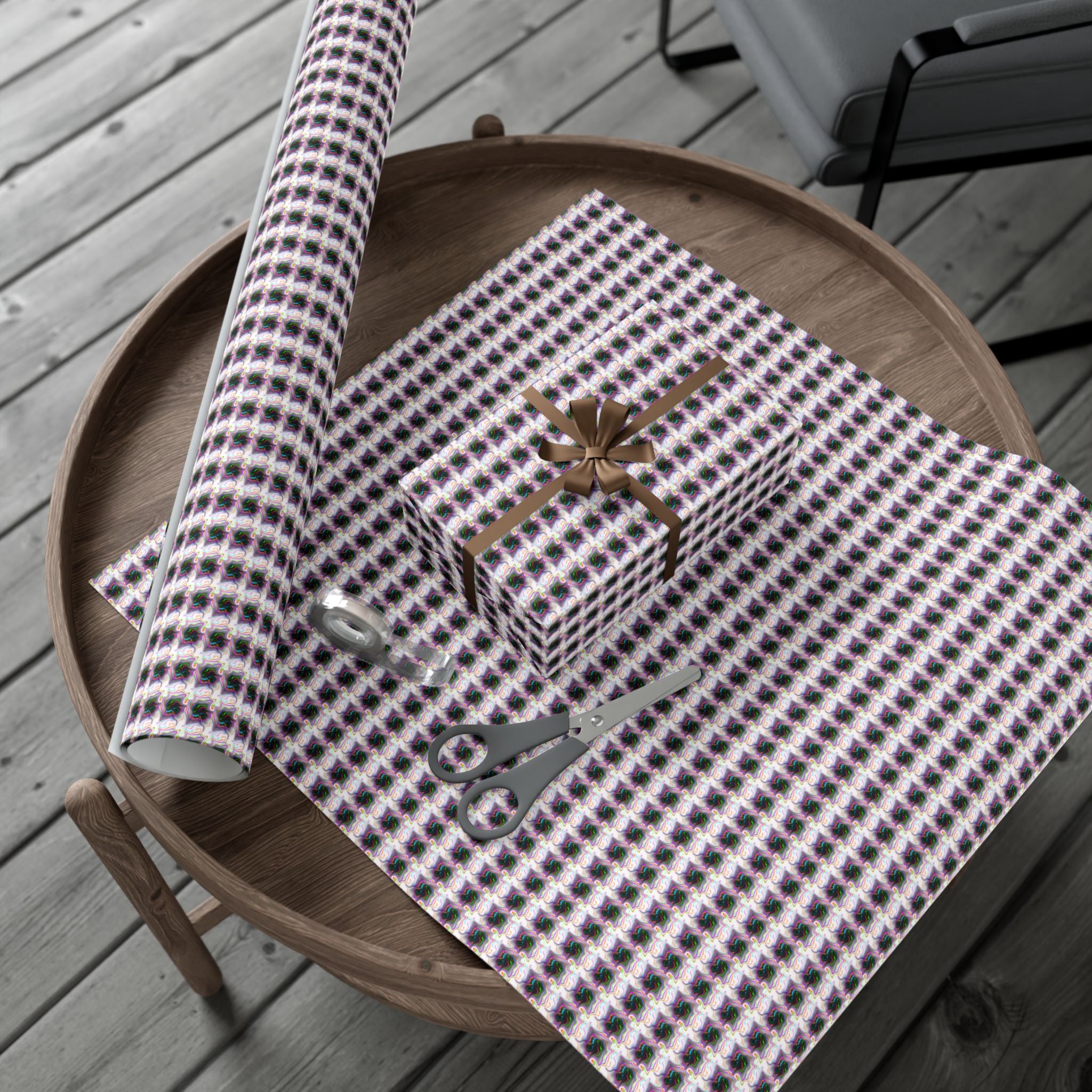 Purple Geometric Grid Gift Wrap Paper | Wrapping Paper Roll