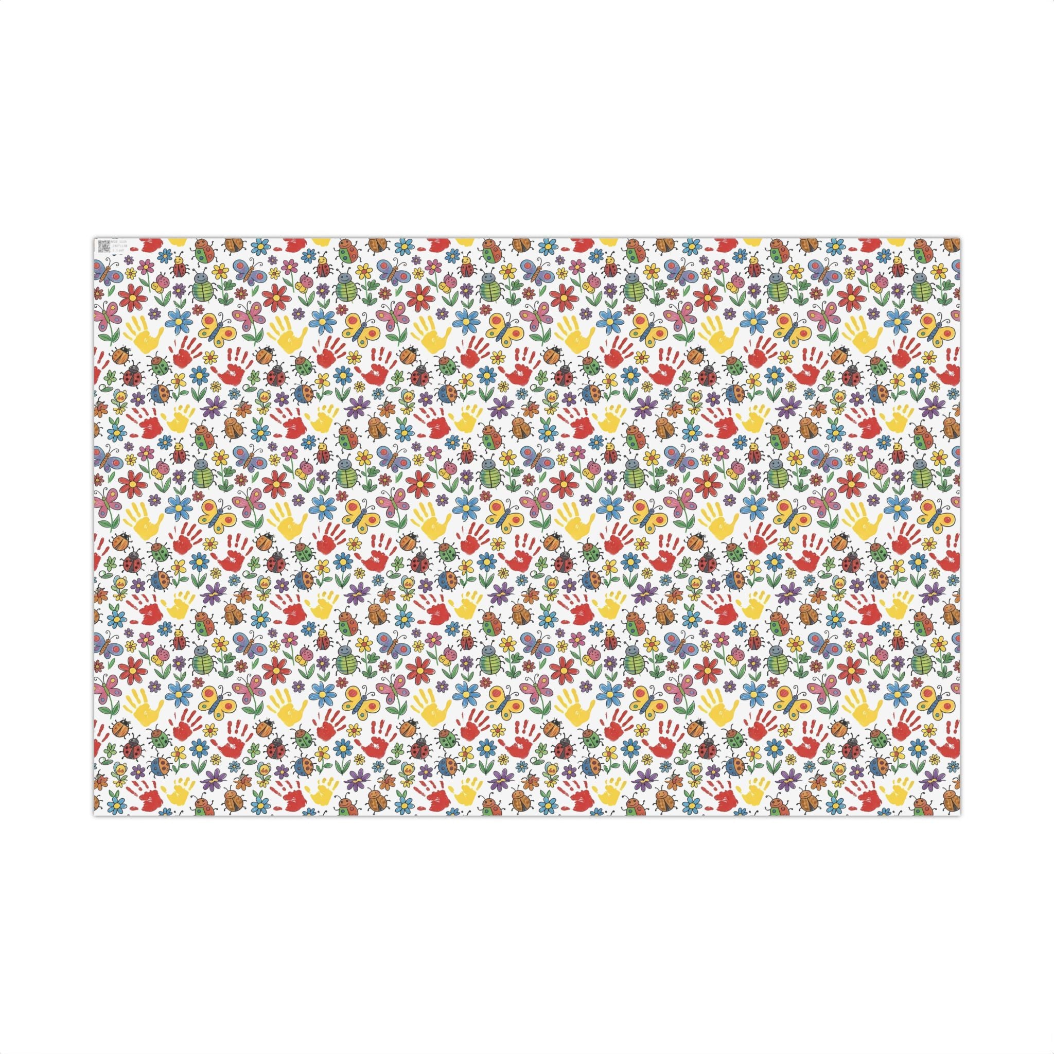 Kids Handprint Flowers Pattern Gift Wrap Paper | Floral Children's Wrapping
