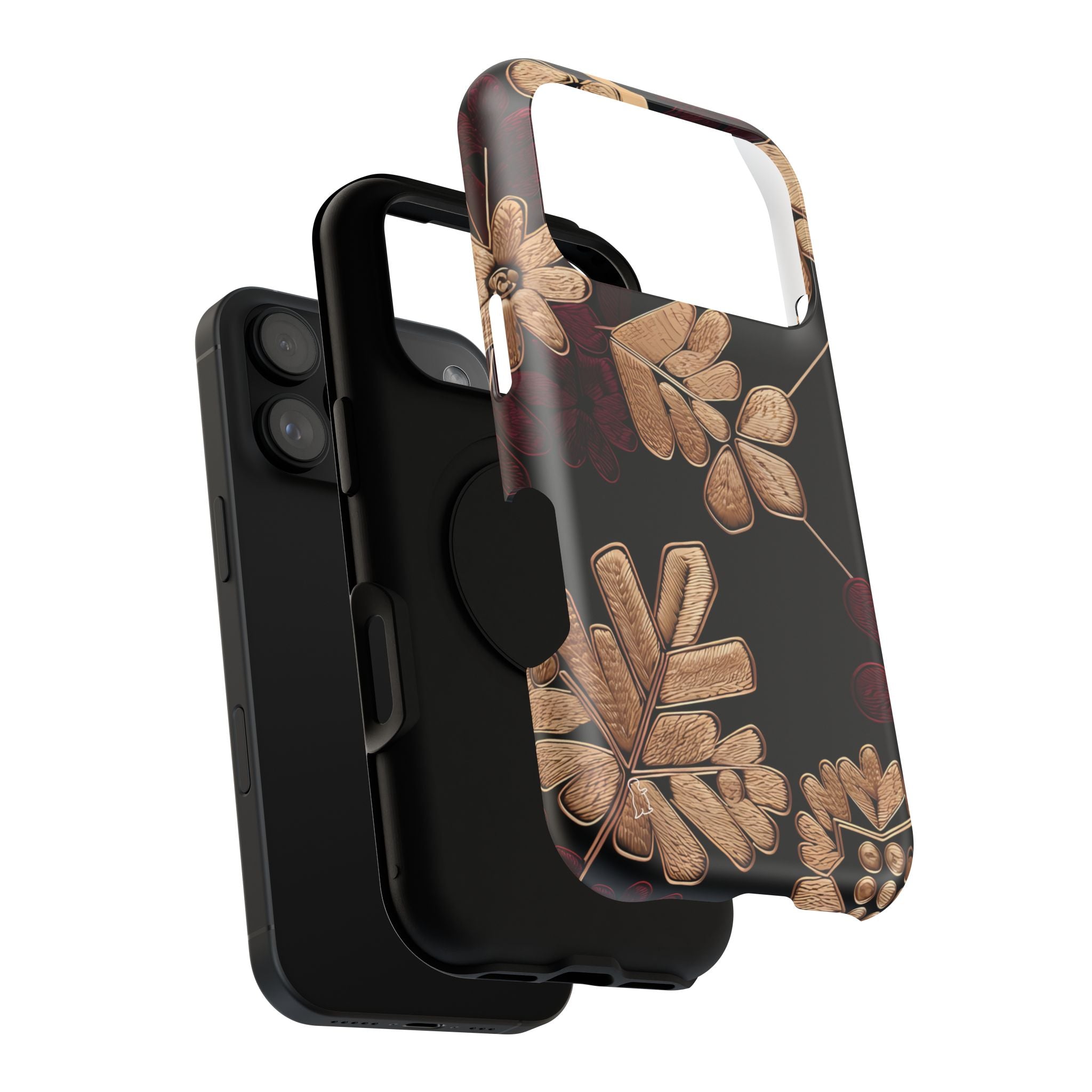 Gold Leaf Floral Phone Case | Impact-Resistant Case