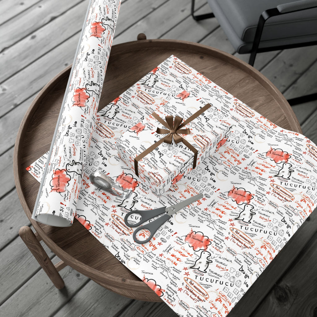 Handwritten Tucurucu Notes Pattern Gift Wrap Paper