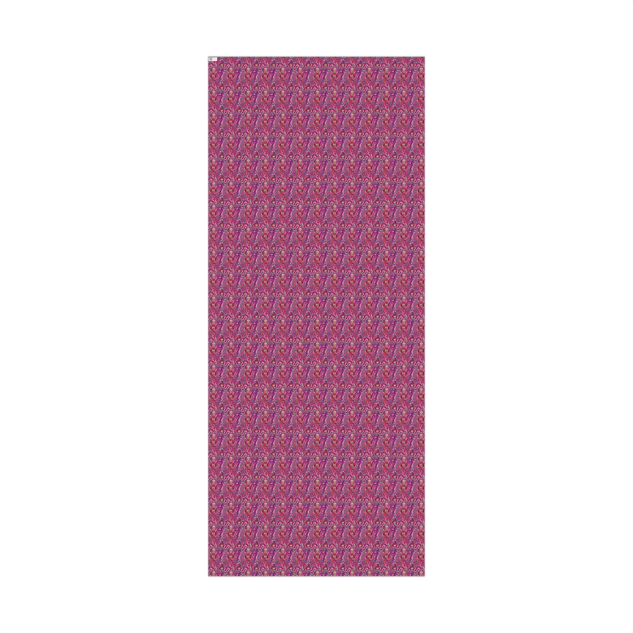 Psychedelic Lip PWR Pattern Gift Wrap Paper | Pink Swirl Wrapping Paper
