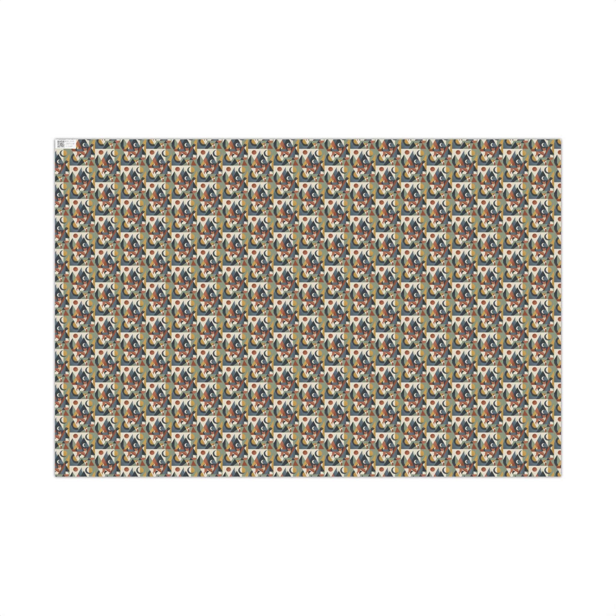 Abstract Geometric Pattern Gift Wrap Paper | Retro Mid-Century Wrapping Paper