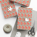 Abstract Coral Aqua Swirl Gift Wrap